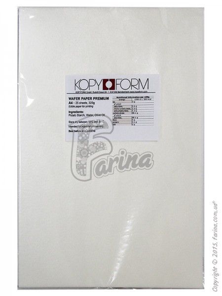 Сьедобная вафельная бумага KopyForm Wafer Paper Premium A4 25 sheets< фото цена